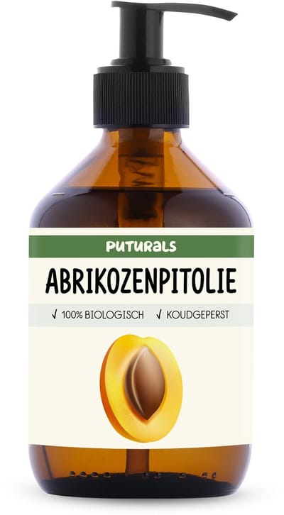 Puturals Abrikozenpitolie 100% Biologisch - 300ml - Koudgeperst en Puur - Abrikozenpitolie voor Huid, Haar, Gezicht en Lippen
