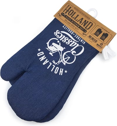 Ovenhandschoenen Holland Denim - Matix - 2 Stuks - Fiets - Holland Souvenir - Keukentextiel & Cadeau