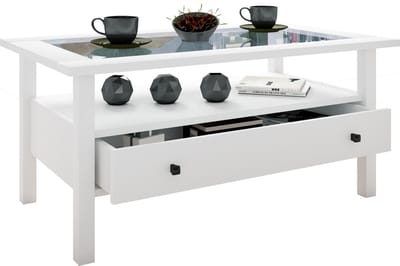 Houten bijzettafel Salontafel Sofa-tafel Woonkamertafel Lade Lingis L