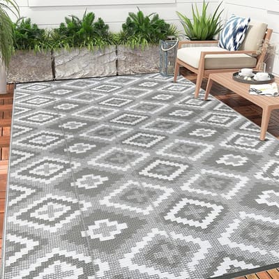 HEZIVO® Buitentapijt - Modern & Weerbestendig - Omkeerbaar - UV-Bestendig - Terras Balkon en Tuin - 180 x 270 cm