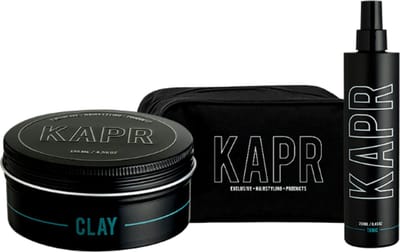 The Exclusive Hairstyle Deal KAPR Clay 135 ml en haar tonic 250 ml incl gratis toilettas