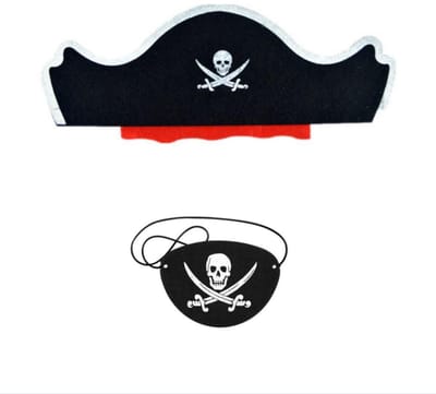 Dailygoods- Oogmasker Verstelbaar - Piratenhoed - Ooglap - Themafeest - Cosplay - Geschikt voor kinderen onder 12 jaar - Piratenaccessoires