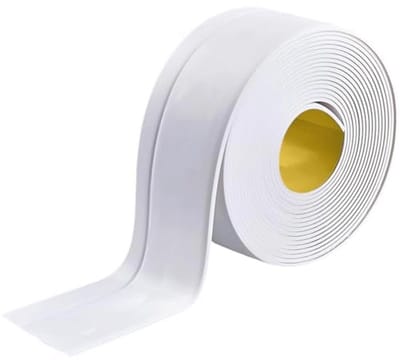 Zelfklevende plinten - 50 x 20 mm, 5 m, PVC, witte flexibele knikstrip voor badkamer en keuken