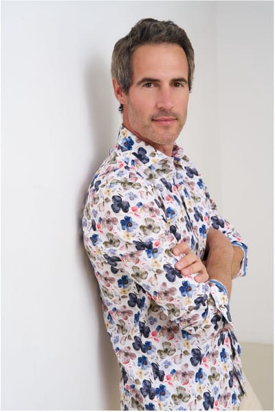 R2 Overhemd Linnen Blend Flowers Multicolour - Maat XXL - Heren