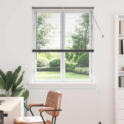 vidaXL - Venetiaanse - jaloezie - Donkergrijs - 175 - x - 100 - cm - 25 - mm - Aluminium