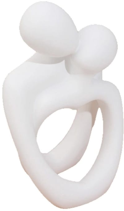 Decoratief ornament - Abstract beeld van een paar - Slaapkamerdecoratie van een paar - Wit beeld van een paar dat elkaar omhelst - 12,5 cm - Moderne decoratie voor thuis/op kantoor - Kan op een nachtkastje of kaptafel worden geplaatst - Wit
