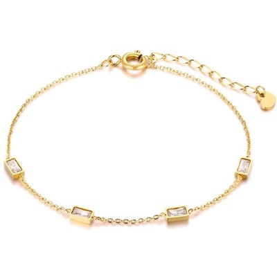 Bracelet Croix Mailles Chaîne Ultra Fine Acier Inoxydable pour Femme Réglable Mailles Empilables Chaînes Superposées beige