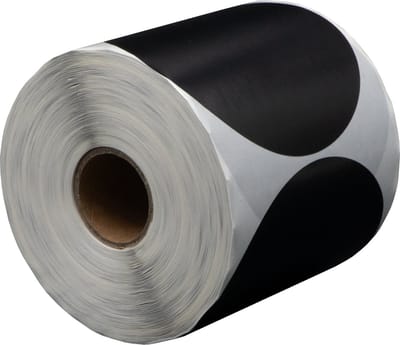 500 Etiketten Rond Zwart 80 mm op Rol - Sluitzegel - Markeringspunten - Blanco ronde stickers - DULA