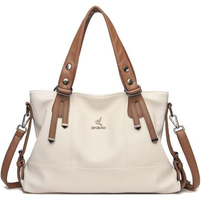 Nieuwe Europese en Amerikaanse Retro Mode Textuur Praktische Grote Tote Casual Zacht Leer Schoudertas Crossbody Grote Capaciteit Dames Tas white