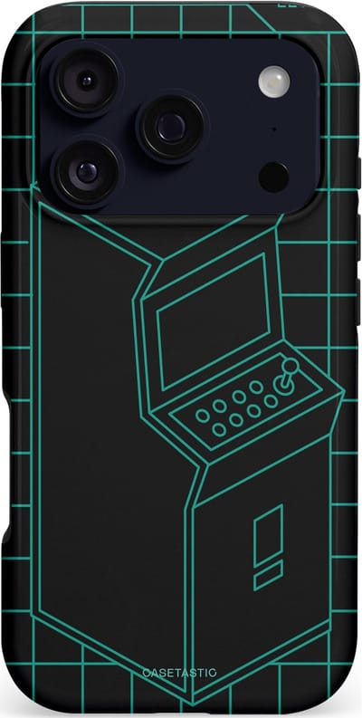 Casetastic hoesje geschikt voor Apple iPhone 17 Pro - MagSafe - Dubbellaagse bescherming - Retro joystick - Fashion Case - Zwart Petrol
