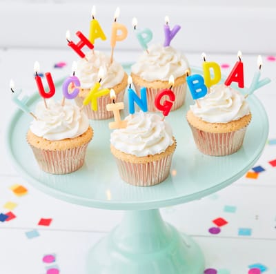 Ginger Ray - Ginger Ray - Verjaardagskaars Happy Fucking Bday - 16 stuks