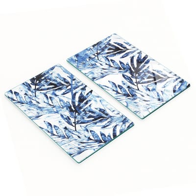 Multifunctionele decoratieve glazen borden met tropische bladeren, 2x30x52 cm