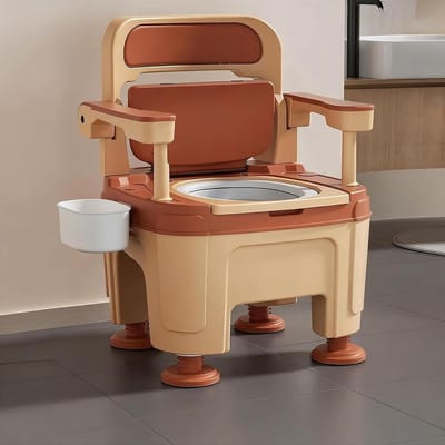 Commode Toiletstoel - Draagbare Toilet - Onafhankelijk Leven - 3-in-1 Opvouwbaar - 1000 lbs draagvermogen - Wit
