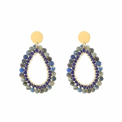 Michelle Bijoux Oorknoppen Small Drop Donker Blauw
