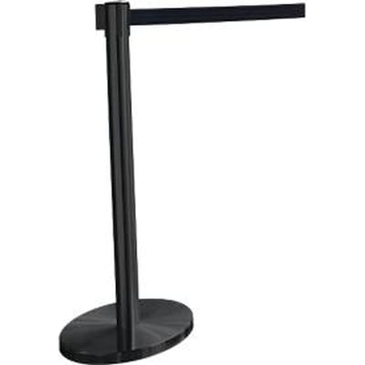 Gordelpaal GLA45, incl. bodemplaat 320 mm & gordelcassette 2,3 m verlenging, H 955 mm, metaal, zwart