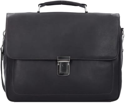 HAROLD'S Leren Business tas Laptoptas Campo Briefcase Lock Brown Donkerblauw