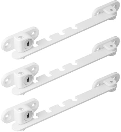 Dailygoods- Vensterbegrenzer Regelbaar - Raambeveiliging Kind - Kinderslot Raam - Raambegrenzer Zonder Boren - Winddichte Steun - Duurzaam Kunststof/Metaal