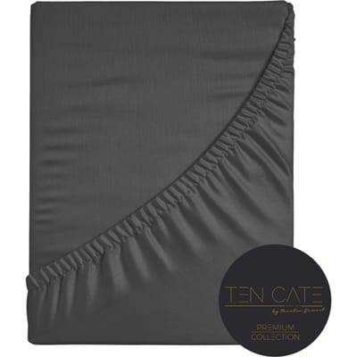 Ten Cate Premium Hoeslaken - Hoeslaken 90x200 - Hoeslakens - Katoensatijn - Geschikt voor boxspring en matras - Hoekhoogte 30cm - Elastiek Rondom - Strijkvrij - Antraciet - Midnight Graphite