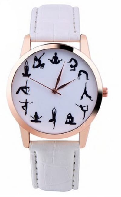 Hidzo Horloge Yoga Ø 37 mm - Wit - Kunstleer