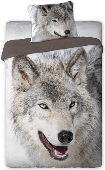 Animal Pictures Wolf - Dekbedovertrek - Eenpersoons - 140 x 200 / 70 x 90 cm - Katoen