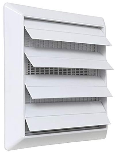 Ventilatierooster ABS met Zwaartekrachtkleppen en Insectennet - 185 x 185 mm