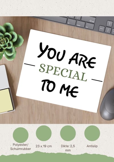 Akyol - you are special Muismat - Liefde - speciaal iemand - valentijnsdag - verjaardagscadeau - cadeau voor vriendin/vriend - 23 bij 19 cm