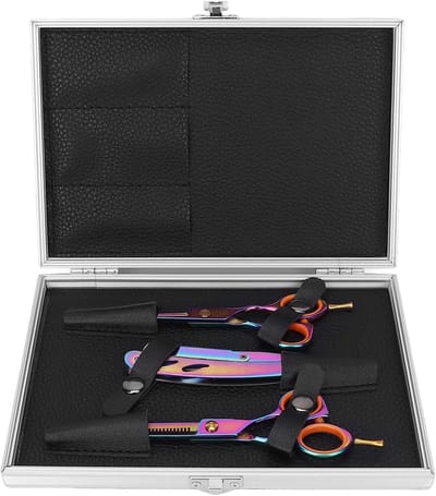 Kappersschaar Set - Roestvrij Staal - Professioneel Knippen - Inclusief Opbergtas - 22.3 x 15.2 cm - Zilver