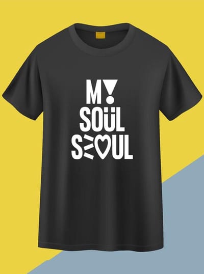 Akina Wear K-pop "My Soul, Seoul" Zwart T-shirt Maat XL - Korea Inspired Fashion voor Fans