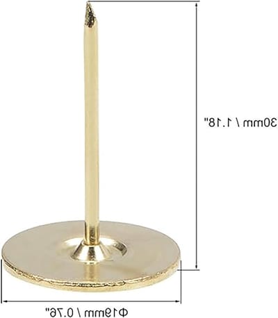 Platte Kop Pushpinnen - Decoratieve Duimspijkers - Muur Decoreren - Zwaar Belastbaar Metaal - 19x30 mm - Goud