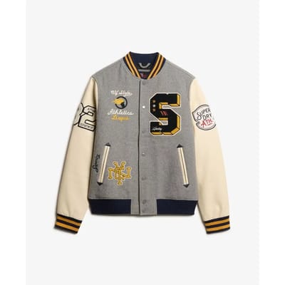 Superdry - College bomberjack met patches - Heren - Buitenjassen