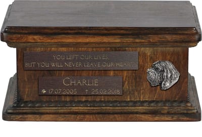 Otterhound - Houten urn voor hondenas, gepersonaliseerd met gravure