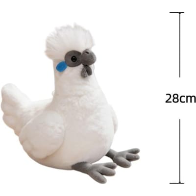 Pluche Speelgoed Dierenreeks Kip Silkie Zwartbot Kip Witte Kip Gevuld Poppetje Huisdecoratie Speelgoed Kinder Cadeau white