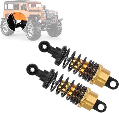 Shock Absorbers voor 1/10 RC Auto, 68 mm, Set van 2, Metalen Demperveren, Upgrade Accessoires voor Verbeterde Prestaties en Stabiliteit