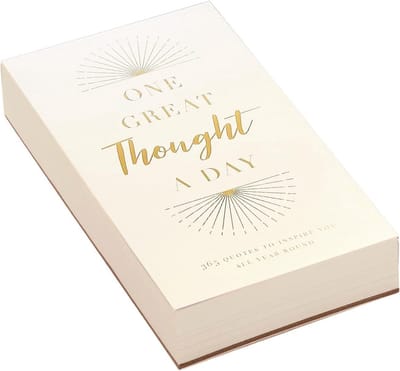 Inspirerende Notitieblok - Dagelijkse Quotes Pad - Positief Denken - 365 Motiverende Quotes - 4.5 x 8 Inch - Off White