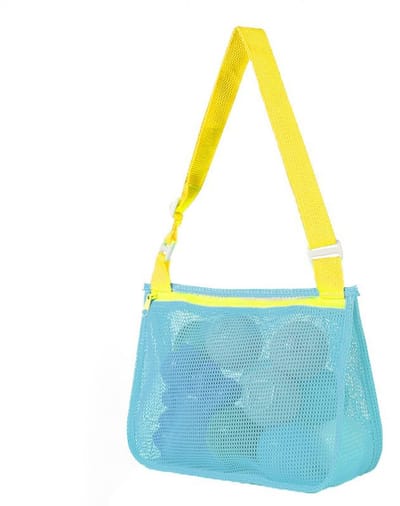 Opbergtas voor het strand kinderen– Opengewerkt schelpentasje – Reistas voor het strand – Transparante nettas – Strandtas van gaas – Zwemtas voor de zomer – Opvouwbare geweven tas – Ontworpen voor het opbergen schelpen, strandspeelgoed – 21x25x8cm