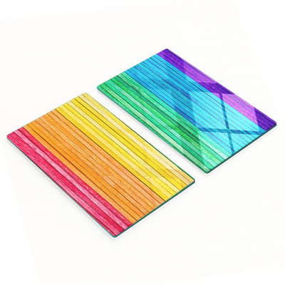 Decoratieve glazen snijplanken voor in de keuken, gekleurde strepen, 2x30x52 cm
