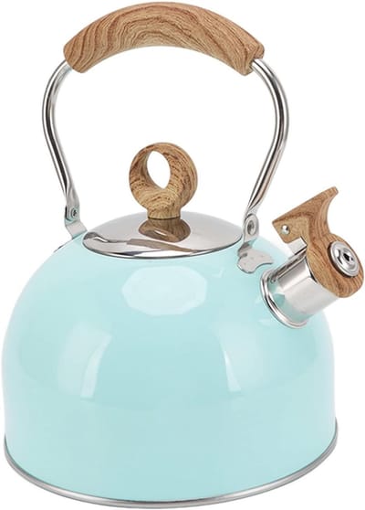 Waterkoker met Fluitje - Theeketel RVS - Water Koken - Snelle Verwarming - 2.5 Liter - Blauw