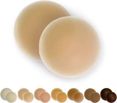 Joya Beauty® Siliconen Nipple Covers | Herbruikbare Tepelplakkers voor Onzichtbare Look | Zelfklevend | Tepelbeschermers voor Onder Kleding | Waterproof & Zweetbestendig | Beige Biscuit | 10 cm