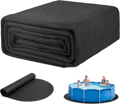 KZQ Ronde zwembadmat - buitenmat voor zwembad - opvouwbare beschermmat - diameter 400 cm - polyester materiaal - geschikt voor badkuipen en zwembaden in de tuin - zwart