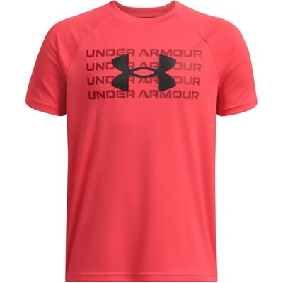 Under Armour Tech Wordmark Logo T-shirt Met Korte Mouwen Rood 8 Years Jongens