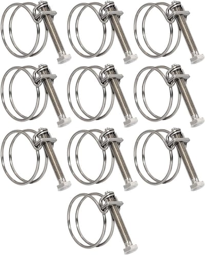 Dubbele Draad Klem Kettingen van RVS, Verstelbare Metaal Klem, Slang Kraag, Tube Klemketting (28-32mm)