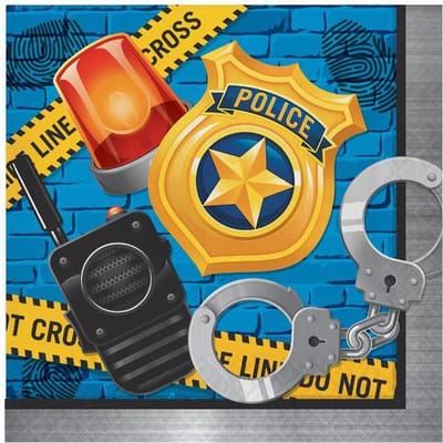 Servetten police party (33x33cm, 16st)