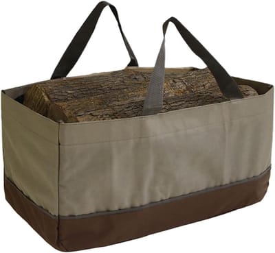 Brandhouttas - Houtzak Opbergtas - Brandhout Vervoeren - Waterdicht Oxford Materiaal - 61x28x30cm - Enkel