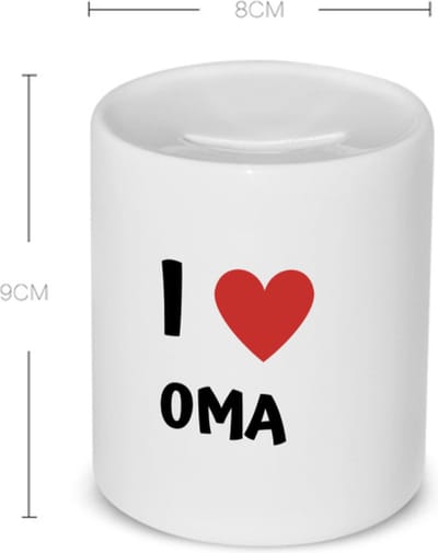 Akyol - i love oma Spaarpot - Oma - de liefste oma - verjaardag - cadeautje voor oma - oma artikelen - kado - geschenk - 350 ML inhoud