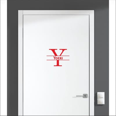 Deursticker Met Naam -  Yoeri - Rood