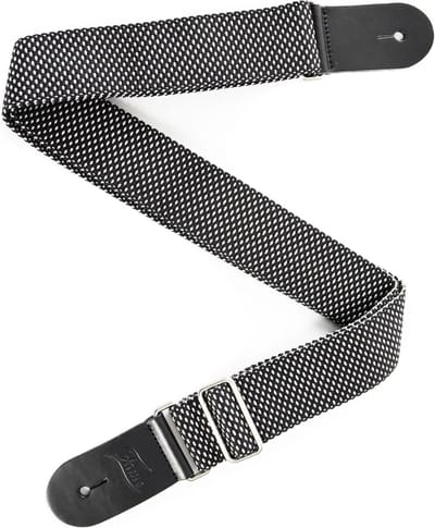 Fame TM003 Luxury Cotton Bass/Guitar Strap (Black/White) - Gitaarband