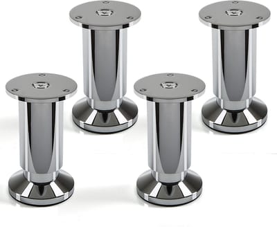4 stuks SOTECH meubelpoot Alpha, chroom gepolijst, belastbaar tot 250 kg, hoogte: 100 mm verstelbaar