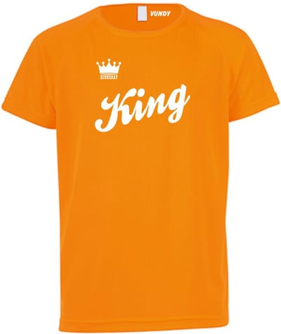 T-shirt kind King | Koningsdag kleding kinderen | oranje shirt | Oranje | maat 164