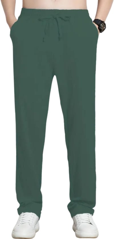 Livano Linnen Broek Heren - Zomerbroek - Volwassenen - Lange Broek - Pantalon - Strandbroek - Zomer - Ibiza Stijl - Donkergroen - Maat S