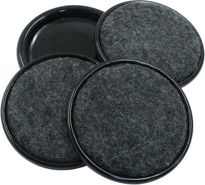 Meubelschuivers - Verhuispads - Meubels Verplaatsen - Herbruikbaar Vilt - 25 inch - Zwart Grijs